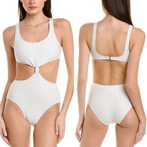Solid & Striped Bailey One-Piece Swim in Lurex Gingham XL NWOT $188